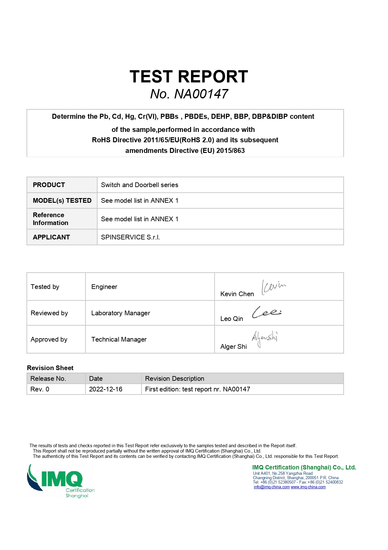 No. NA00147